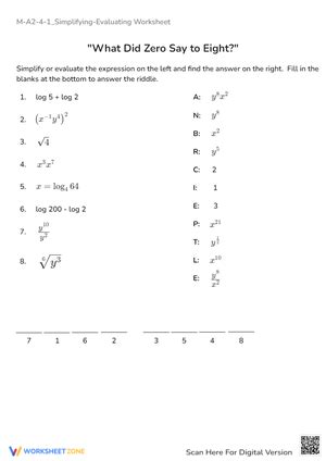 Free Printable Solving Logarithmic Equations Worksheets