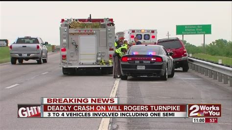 1 Dead In Multi Car Crash On Will Rogers Turnpike Youtube