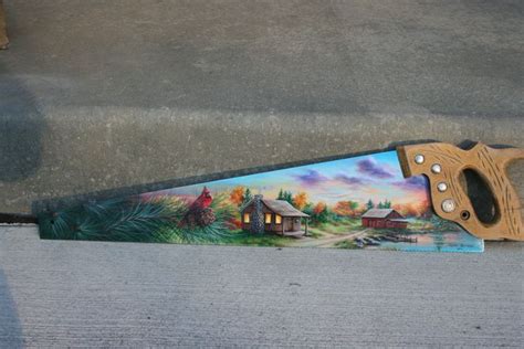 Autumn Painted Hand Saw Country Farmland Painting Crafts Hand Saw