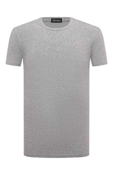 Мужская серая хлопковая футболка ZEGNA купить в интернет-магазине ЦУМ ...
