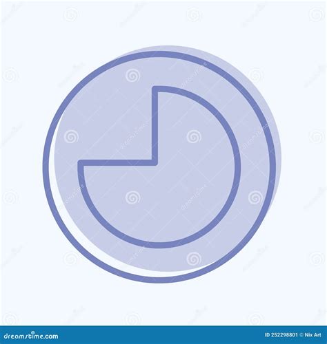 Pie Chart Icon In Trendy Two Tone Style Isolated On Soft Blue Background Stock Illustration