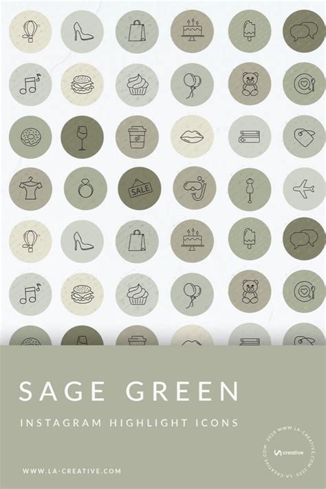 500 Sage Green Instagram Highlight Icons Hand Drawn Natural Etsy