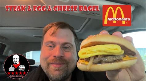 Mcdonalds Steak And Egg And Cheese Bagel Review Youtube