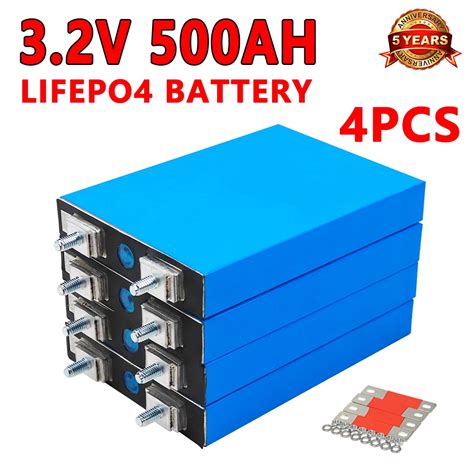 New 4PCS 3 2V 100AH 200AH 300AH 400AH 500AH Lifepo4 Lithium Iron