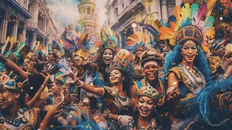 Premium Photo | Brazilian carnival Happy people celebrating brazilian ...