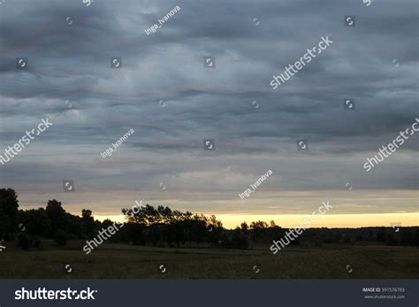 Dark Stormy Clouds Undulatus Asperatus Clouds Stock Photo