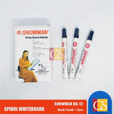 Jual Spidol Snowman BG 12 Whiteboard 12pcs Shopee Indonesia