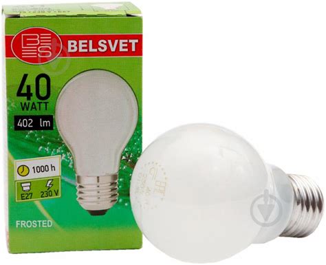 ᐉ Лампа накаливания Belsvet A55 40 Вт E27 230 В матовая БМТ 40-5 ...