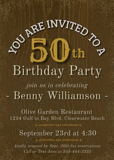 Mans Any Age Birthday Party Invitation Template Postermywall