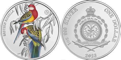 Dollar Eastern Rosella Birds Of Australia Oz Silver Coin Niue