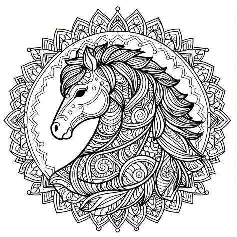 Coloriage Mandala Cheval à imprimer sur ColoriageEnfant