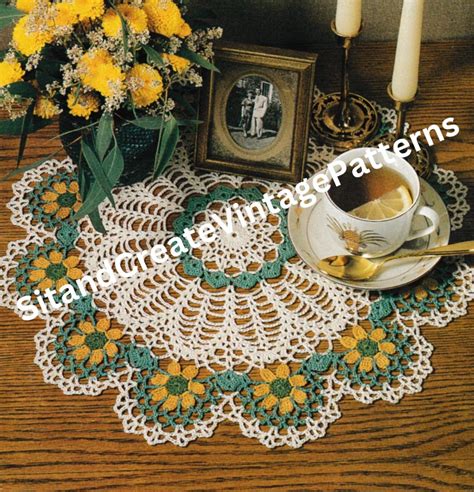 Vintage Crochet Daisy Doily - Etsy