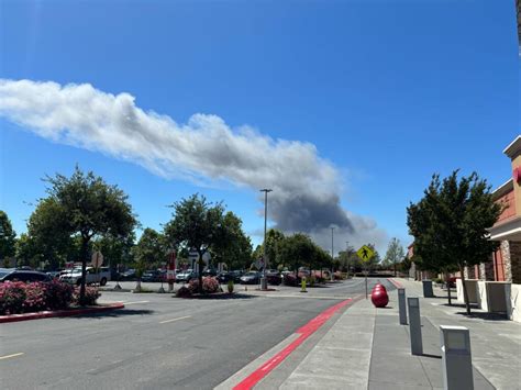 Huge Smoke Plume Seen Above Petaluma As Barn Burns Outside City The