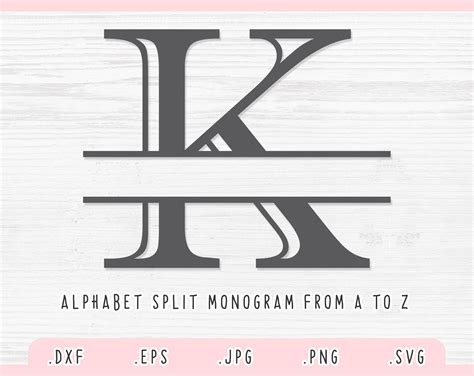 Split Monogram SVG Classic Monogram SVG DXF Jpg Png Eps - Etsy