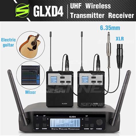 Sennesai Glxd Professional Uhf Guitar Wireless System Transmitter And