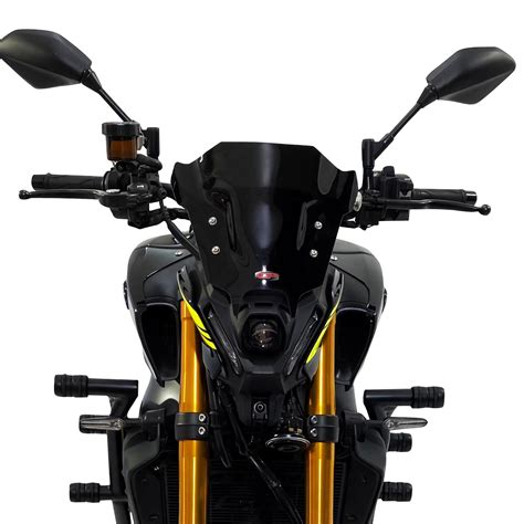 GPK Windscreen For Yamaha MT 09 2021 2023 30cm Black Windscreens