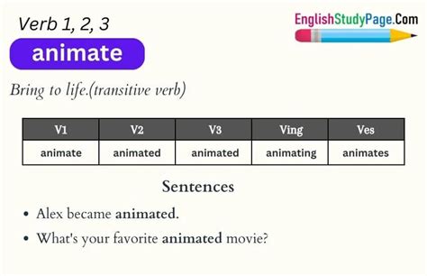 Sentences for Animate, Sentences with Animate Meaning and Synonym Words ...