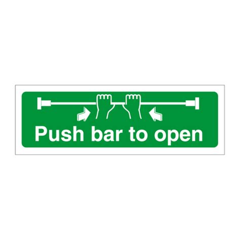 Push Bar To Open Fire Exit Sign