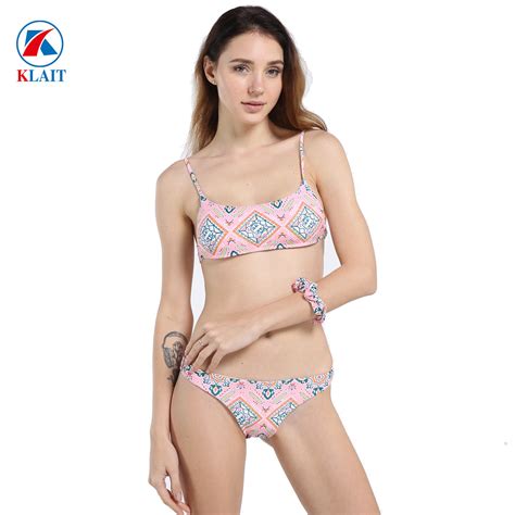 Sexy Women Digital Print Pink Petite Swimsuit Two Pieces Thong Bikini Swimsuit And Bikini Price