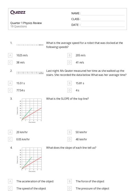 Physics Worksheets For Th Grade On Quizizz Free Printable