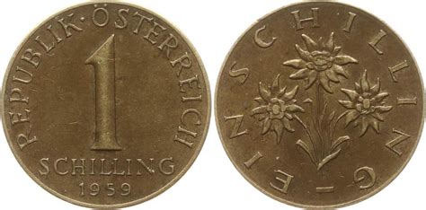 Österreich 1 Schilling 1959 VF EF MA Shops