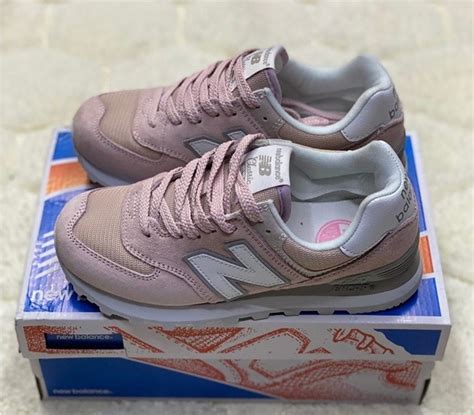New Balance 574 "Нью Баланс" розовые с белым купить