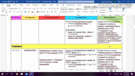 Weekly Home Learning Plan Grade 3 Q1 Week 4 All Subjects Youtube