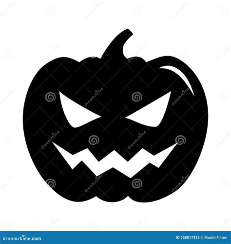 Halloween Pumpkin Lantern Icon Silhouette Halloween Sticker Stock