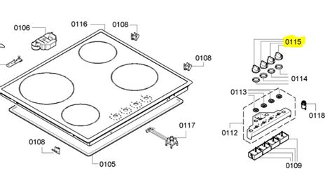 Bosch Electric cooktop knob 00614313