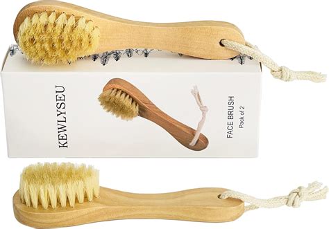 Amazon Natural Bristles Wooden Face Cleaning Brush Wood Handle