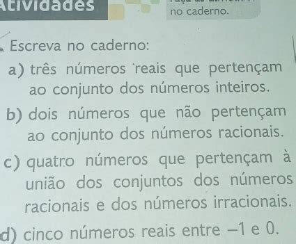 Solved Atividades no caderno Escreva no caderno a três números