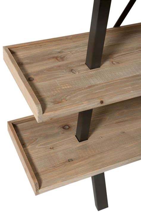 Rek Legplanken Hout Metaal Naturel Wandkasten Loods