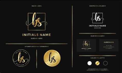 Golden Initial Bs Letra Bs Caligrafia Linha De Design De Logotipo