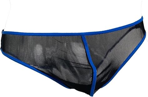 NEPTIO Rave Mesh Men S Stretch Net Bikini Underwear Black With Blue Trim Xx Large At Amazon