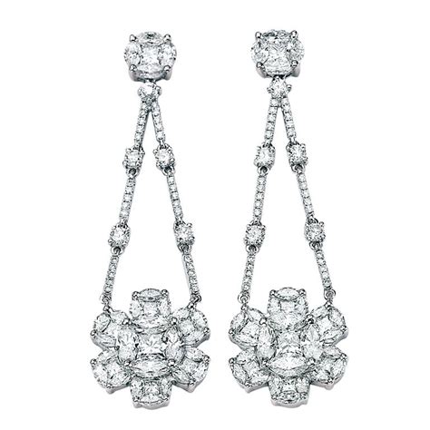 Celebrity Style Fabulous Diamond Chandelier Earrings at 1stDibs