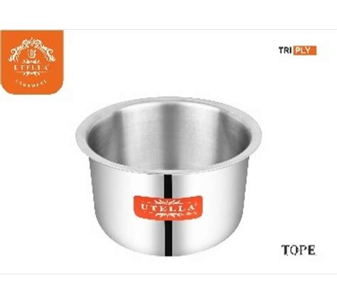 Capacity 2000 ML Stainless Steel Tri Ply Tope For Home At 450 Kg In