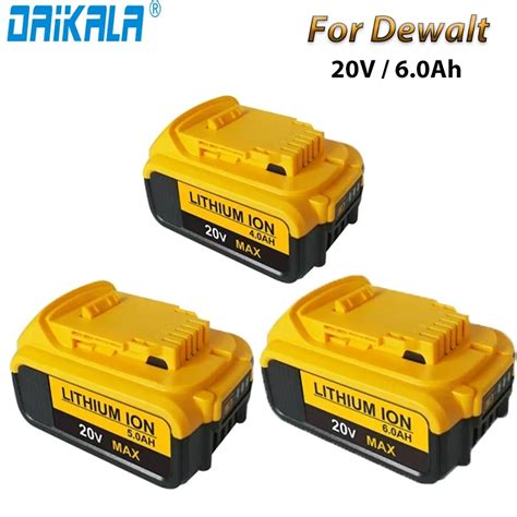 100 Original 20v 6 0ah Max Battery Power Tool Replacement For Dewalt Dcb184 Dcb181 Dcb182 Dcb200