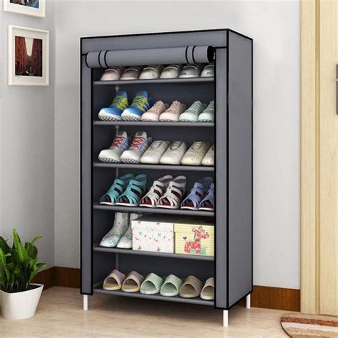 Layer Shoe Rack Shelf With Fabric Cover Sweet Homes