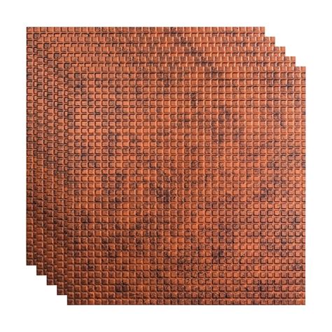 Fasade 2 Ft X 2 Ft Square Moonstone Copper Pvc Drop Ceiling Tile 5 Pack 20 Sq Ft Case In