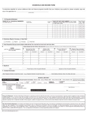 ISBE Form 69 72 Household And Income Form Illinois State Board