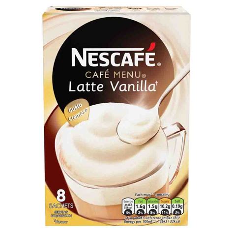 NESCAFE VANILLA LATTE COFFEE 8 SACHETS 148G | Poundstretcher