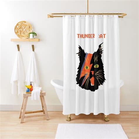 Funny Black Thunder Cat Shower Curtain By Abdenacer Cat Shower