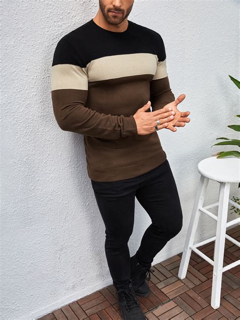 Manfinity Homme Men Color Block Sweater Shein Usa