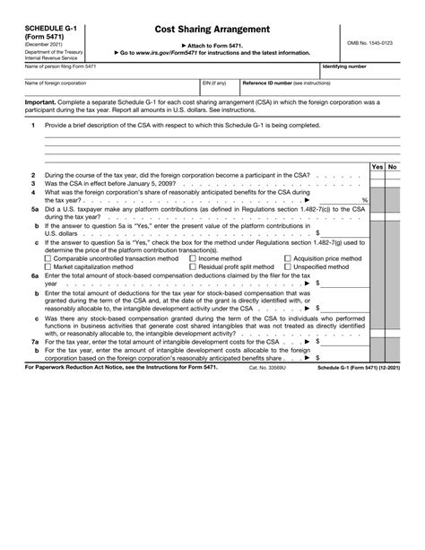 Irs Form 5471 Schedule G 1 Fill Out Sign Online And Download Fillable Pdf Templateroller