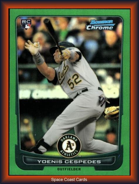 2012 Bowman Chrome Green Refractor 44 Yoenis Cespedes RC For Sale