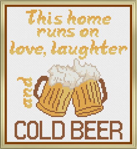 Beer Cross Stitch Beer Cross Stitch Pattern Beer Decor Etsy