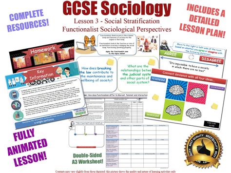 Gcse Sociology Functionalist Perspectives Bundle Aqa 4 X Complete