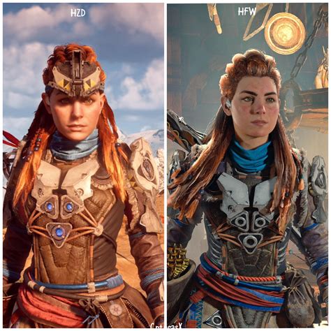 Aloys Character Model Difference Hzd Vs Hfw R Playstation