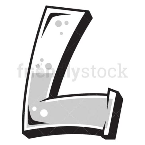 Graffiti Letter L Cartoon Vector Clipart Friendlystock