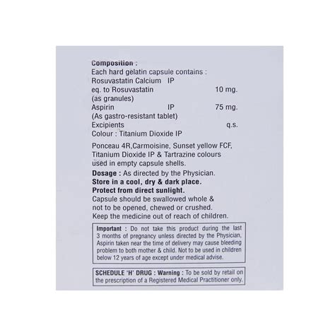 Rosycap Asp 1075 Capsule 10s Price Uses Side Effects Composition